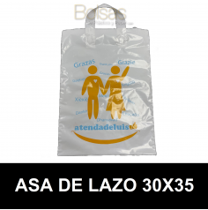 BOLSAS DE PLASTICO PERSONALIZADAS LAZO 30X35